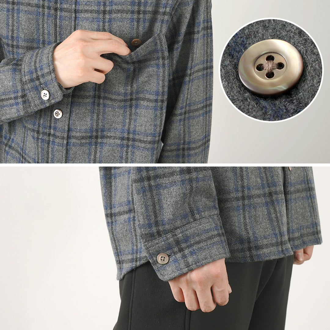 RE MADE IN TOKYO JAPAN(アールイー) クラフトウール チェック CPO ボタンダウンシャツ