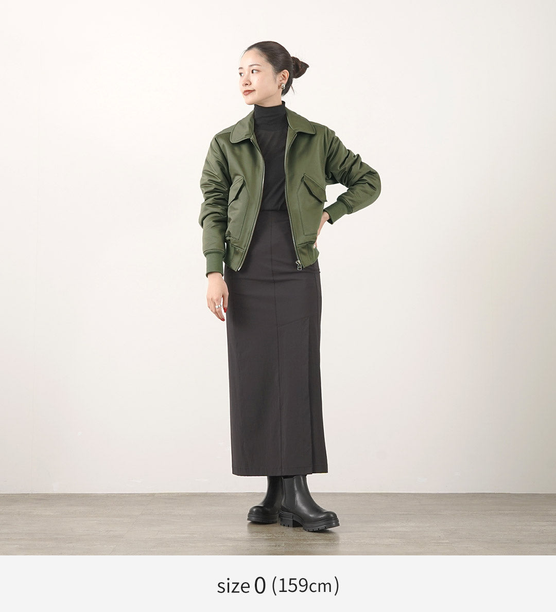 【50%OFF】FNOR(エフノア) スライトサテン ペアアウェイ フライトジャケット