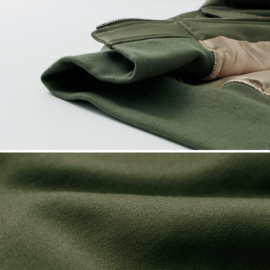 【50%OFF】FNOR(エフノア) スライトサテン ペアアウェイ フライトジャケット