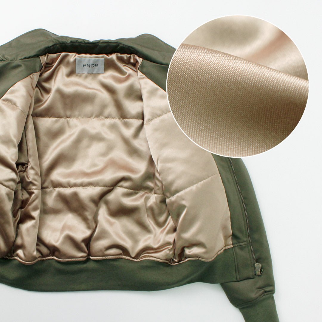 【50%OFF】FNOR(エフノア) スライトサテン ペアアウェイ フライトジャケット