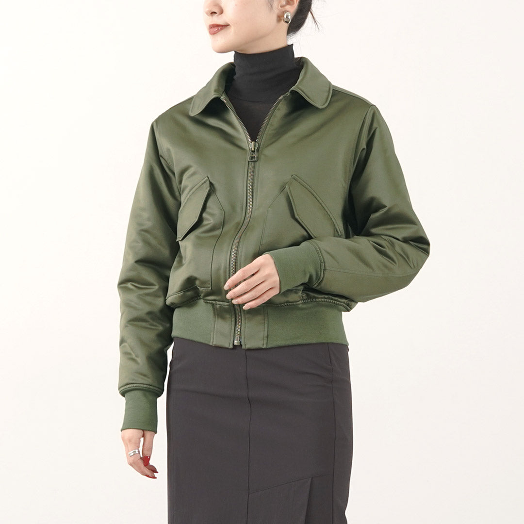 【50%OFF】FNOR(エフノア) スライトサテン ペアアウェイ フライトジャケット