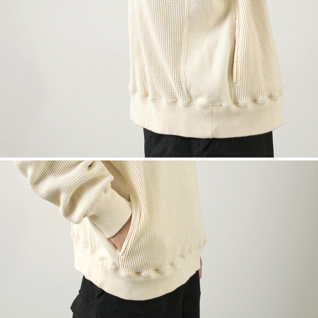 【30%OFF】FNOR(エフノア) オープンエンドワッフル ハーフジッププルオーバー