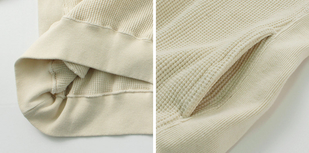 【30%OFF】FNOR(エフノア) オープンエンドワッフル ハーフジッププルオーバー