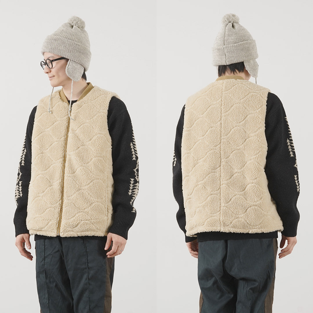 【30%OFF】FNOR(エフノア) キルトシープボア MIL ベスト
