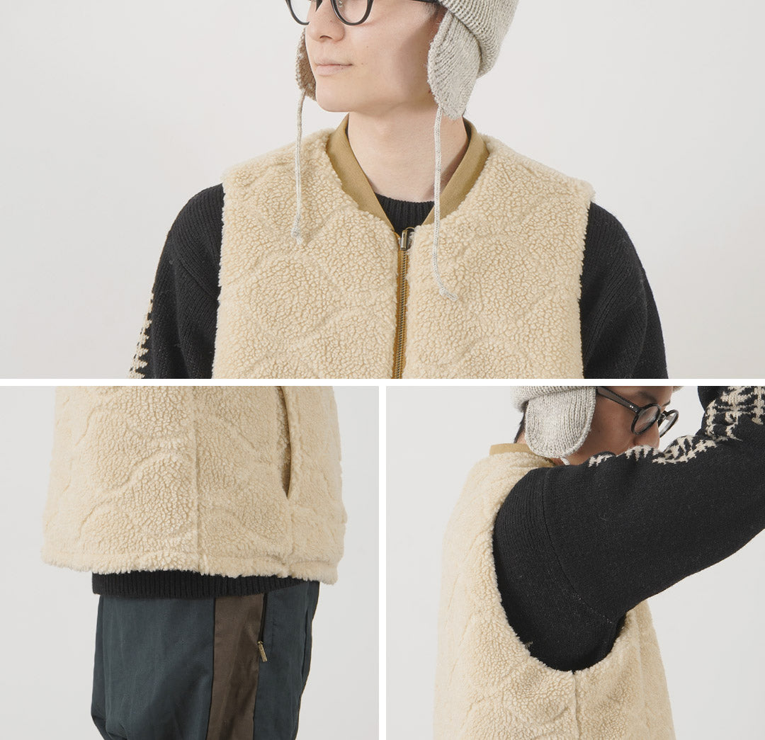 【30%OFF】FNOR(エフノア) キルトシープボア MIL ベスト