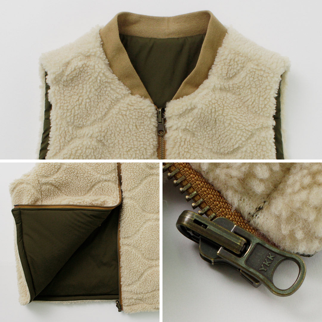 【30%OFF】FNOR(エフノア) キルトシープボア MIL ベスト