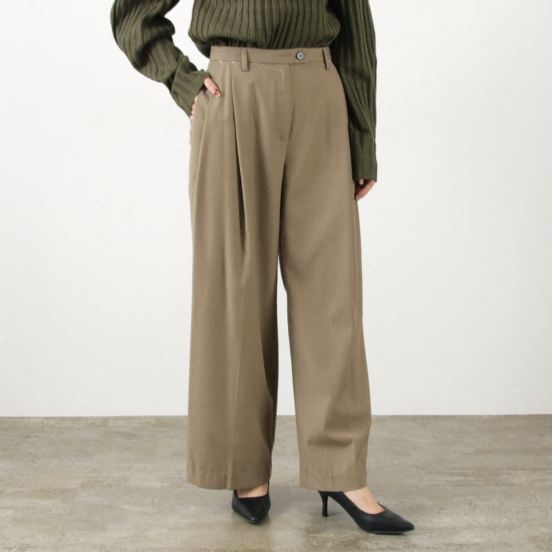 【20%OFF】YENN(イェン) ウール ブレンド 2タック PT