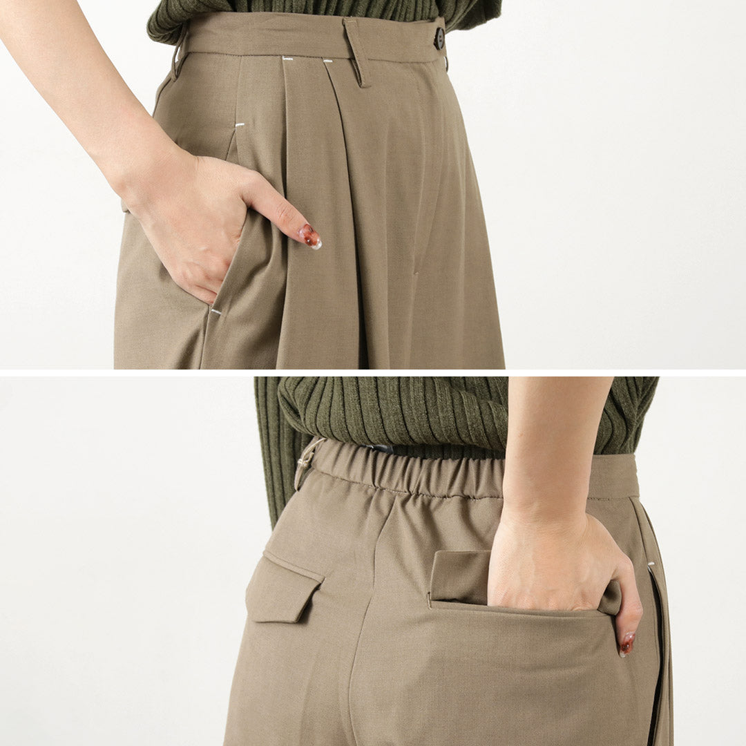 【20%OFF】YENN(イェン) ウール ブレンド 2タック PT