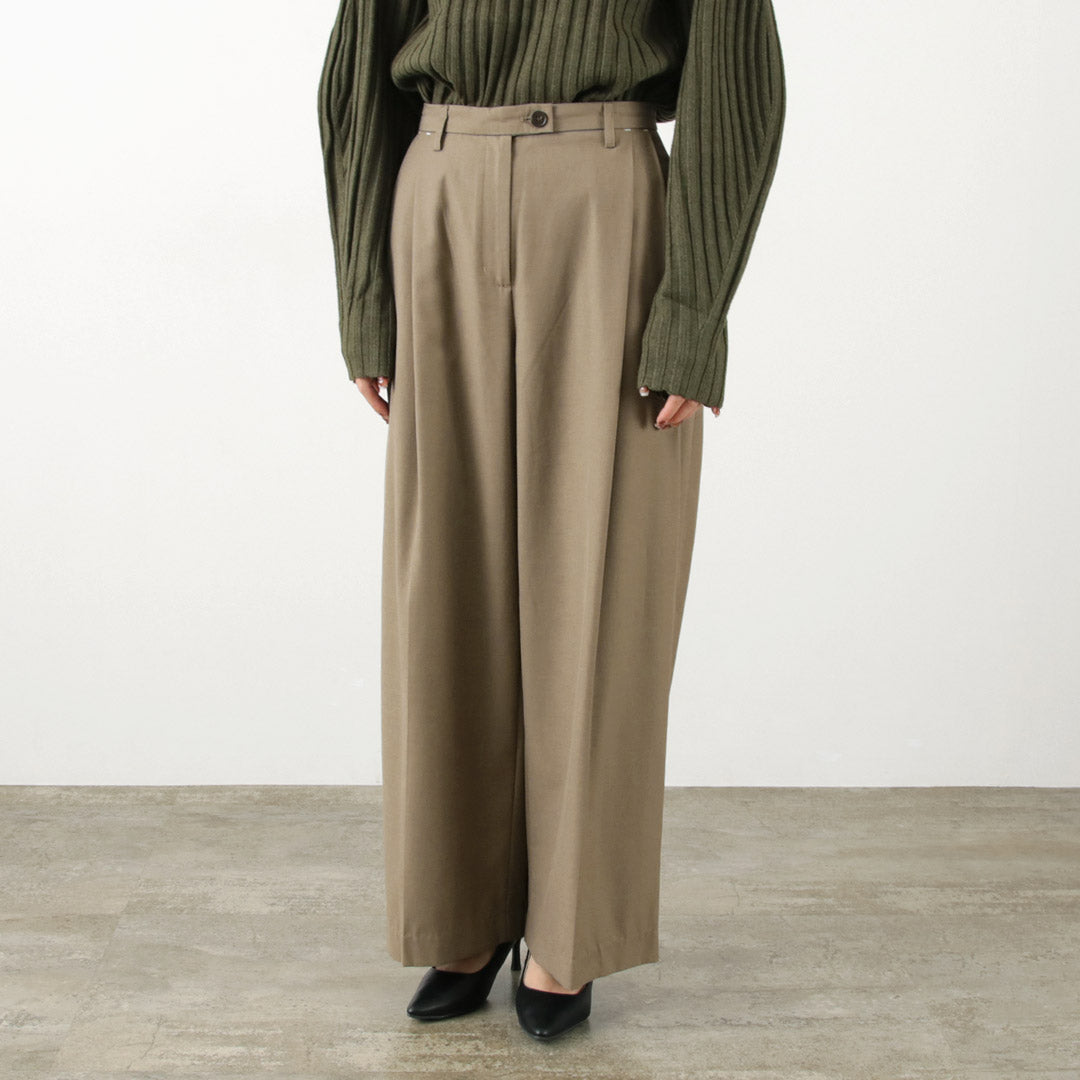 【20%OFF】YENN(イェン) ウール ブレンド 2タック PT