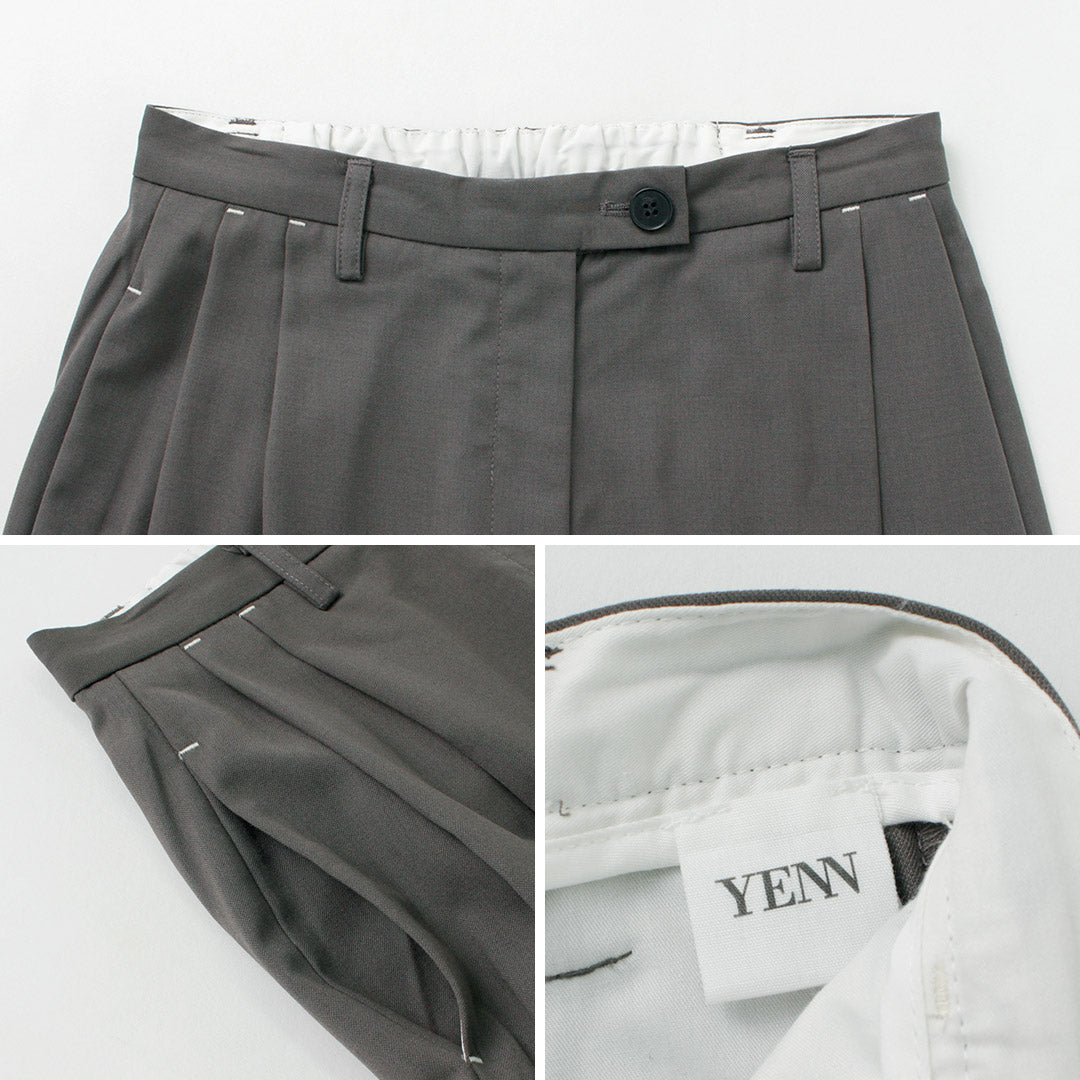 【20%OFF】YENN(イェン) ウール ブレンド 2タック PT