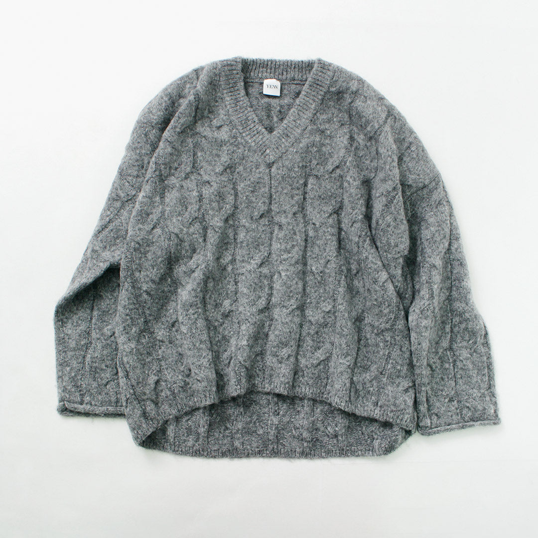 【20%OFF】YENN(イェン) ケーブル パターンニットプルオーバー