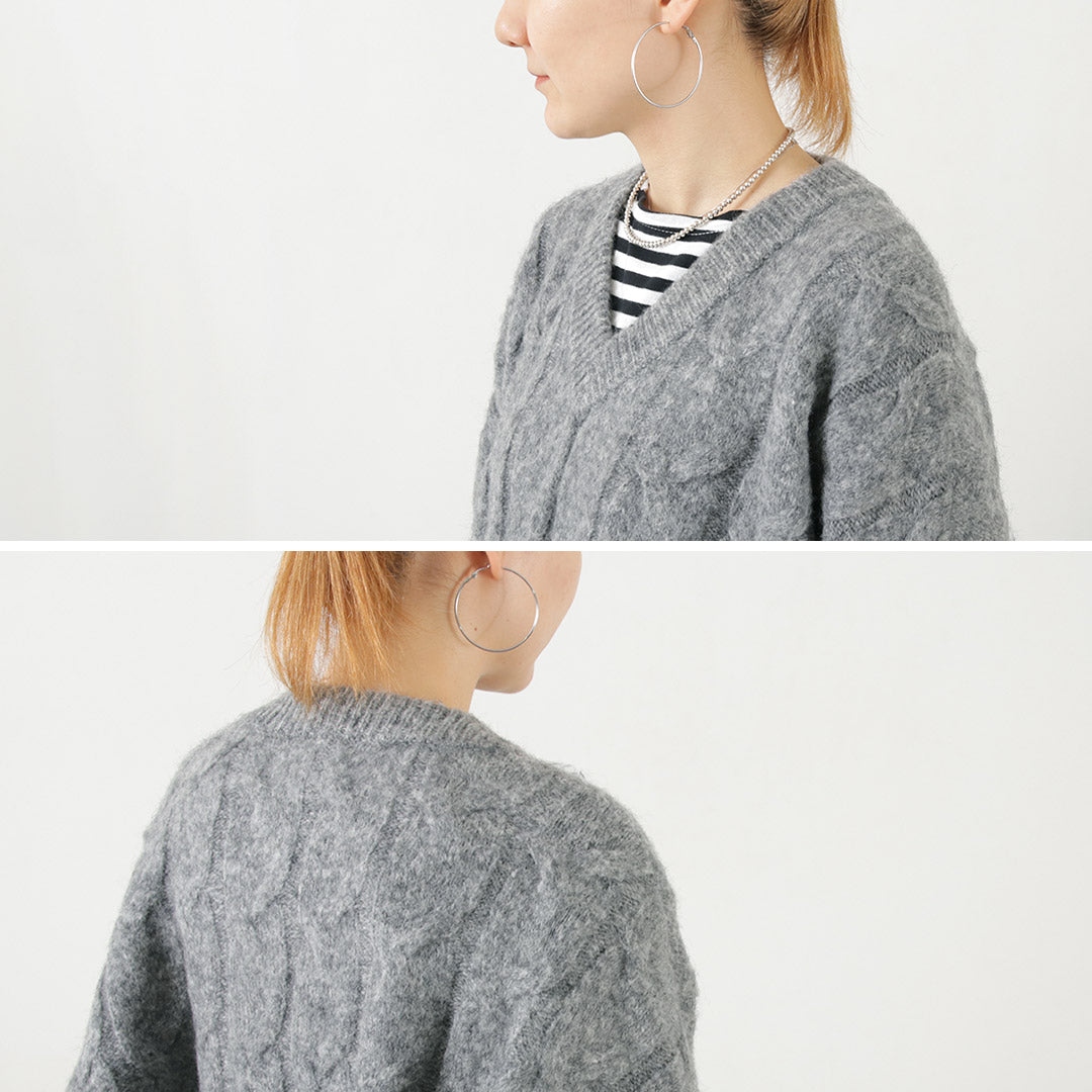 【20%OFF】YENN(イェン) ケーブル パターンニットプルオーバー