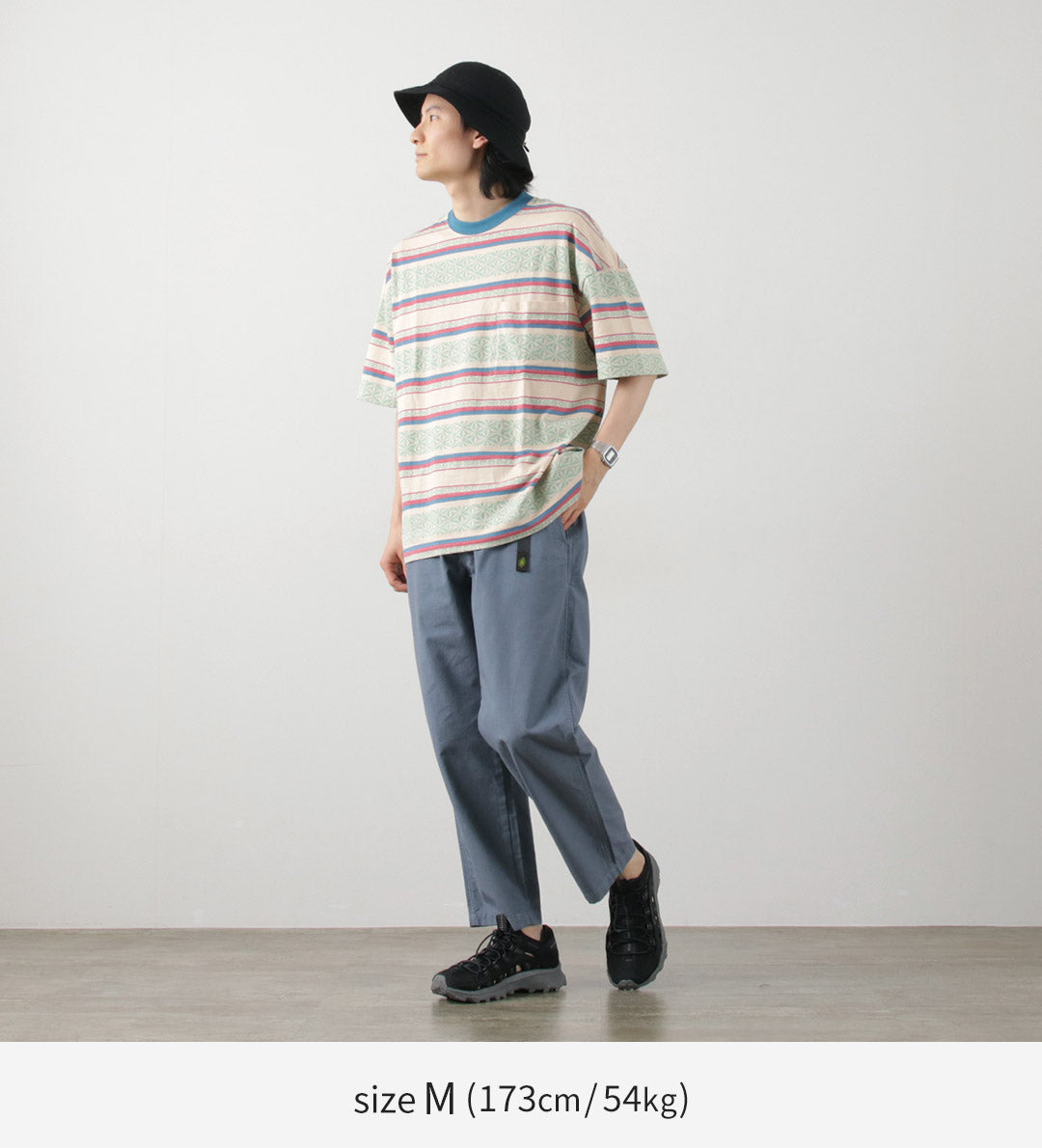 GOHEMP(ゴーヘンプ) ワイド スリット Tシャツ ヘンプ リーフジャガード