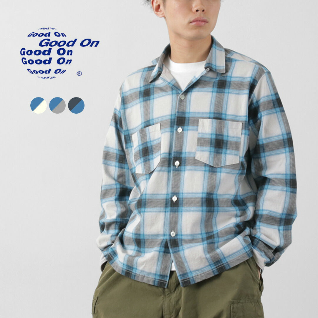 【30%OFF】GOOD ON(グッドオン) カラー別注 オンブレ ロングスリーブ オープンシャツ
