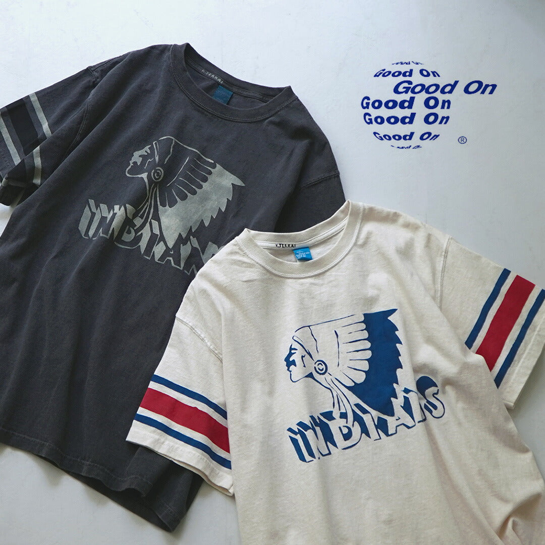 GOOD ON(グッドオン) ヴィンテージスリーブ インディアン S/S Tシャツ