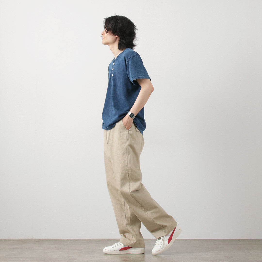 GOOD ON(グッドオン) ショートスリーブ ヘンリーTシャツ/インディゴシェーブ