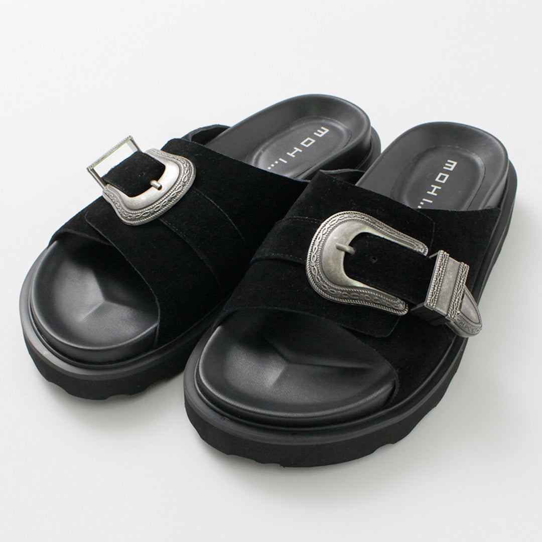 【20%OFF】MOHI(モヒ) バックルスエード サンダル