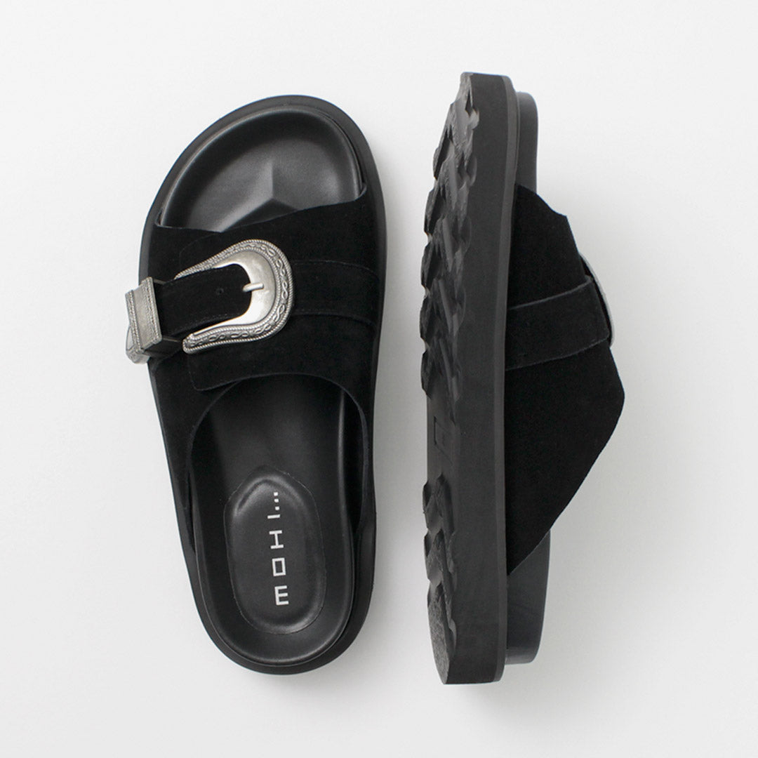 【20%OFF】MOHI(モヒ) バックルスエード サンダル