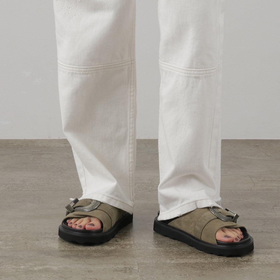 【20%OFF】MOHI(モヒ) バックルスエード サンダル