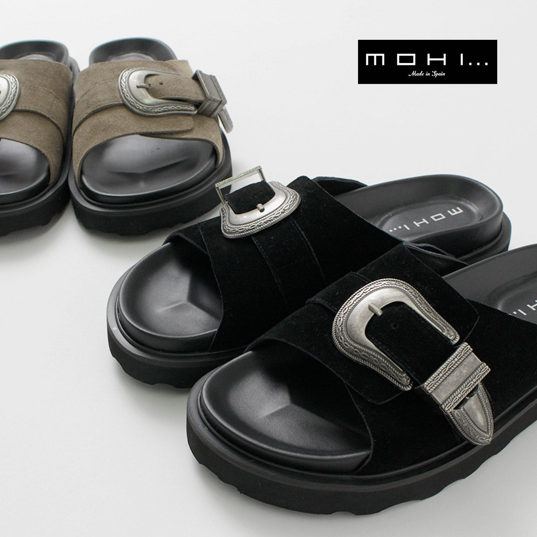 【20%OFF】MOHI(モヒ) バックルスエード サンダル