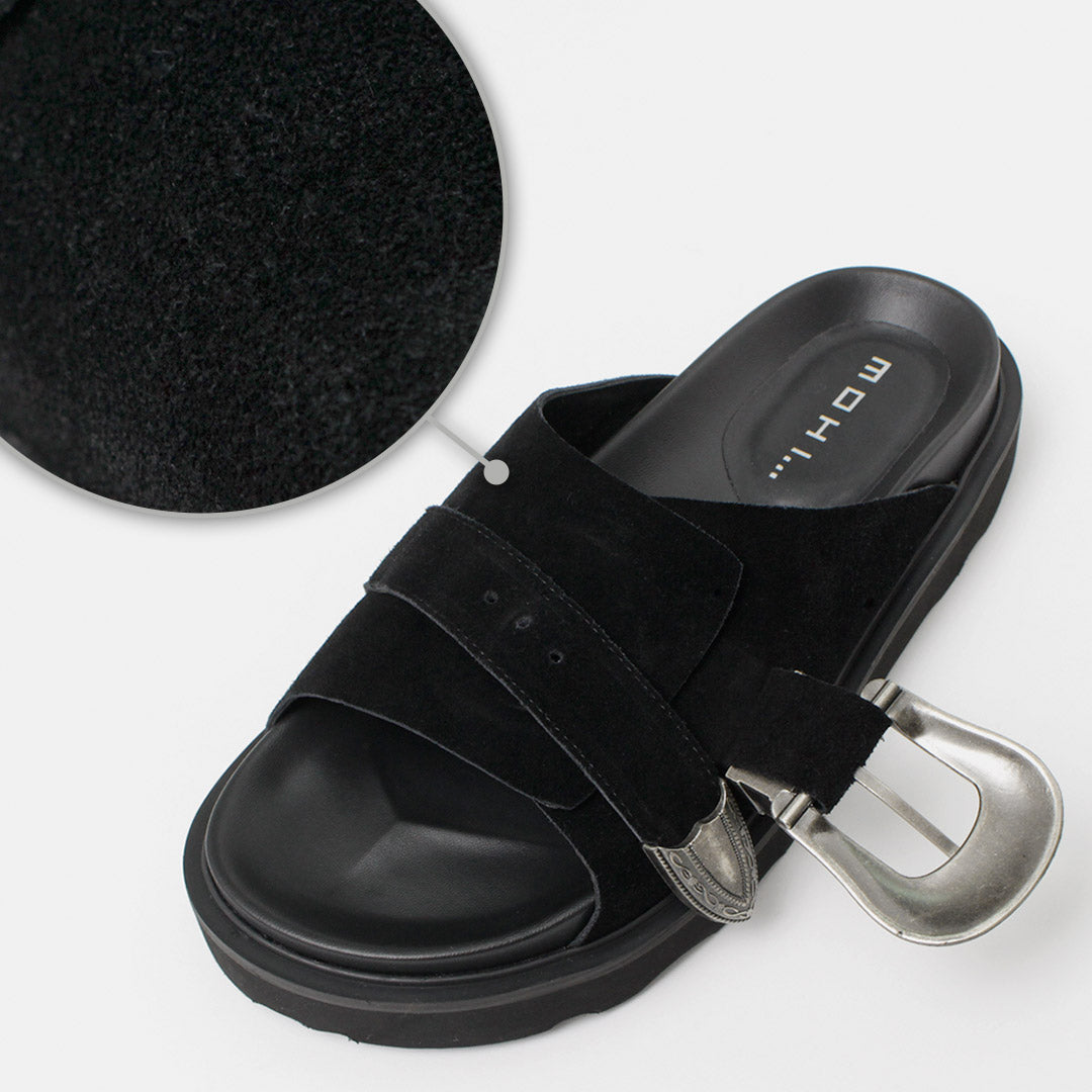 【20%OFF】MOHI(モヒ) バックルスエード サンダル