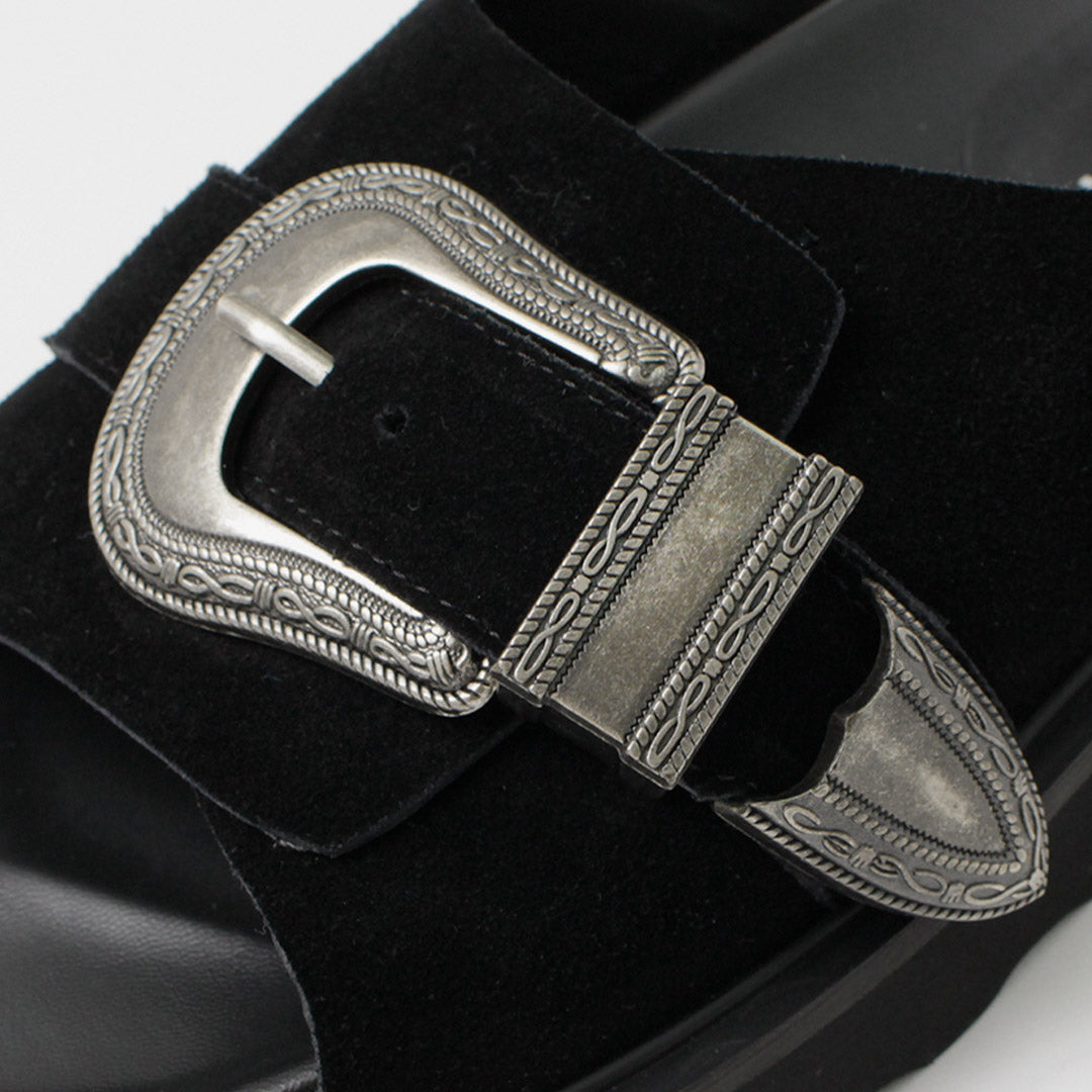 【20%OFF】MOHI(モヒ) バックルスエード サンダル