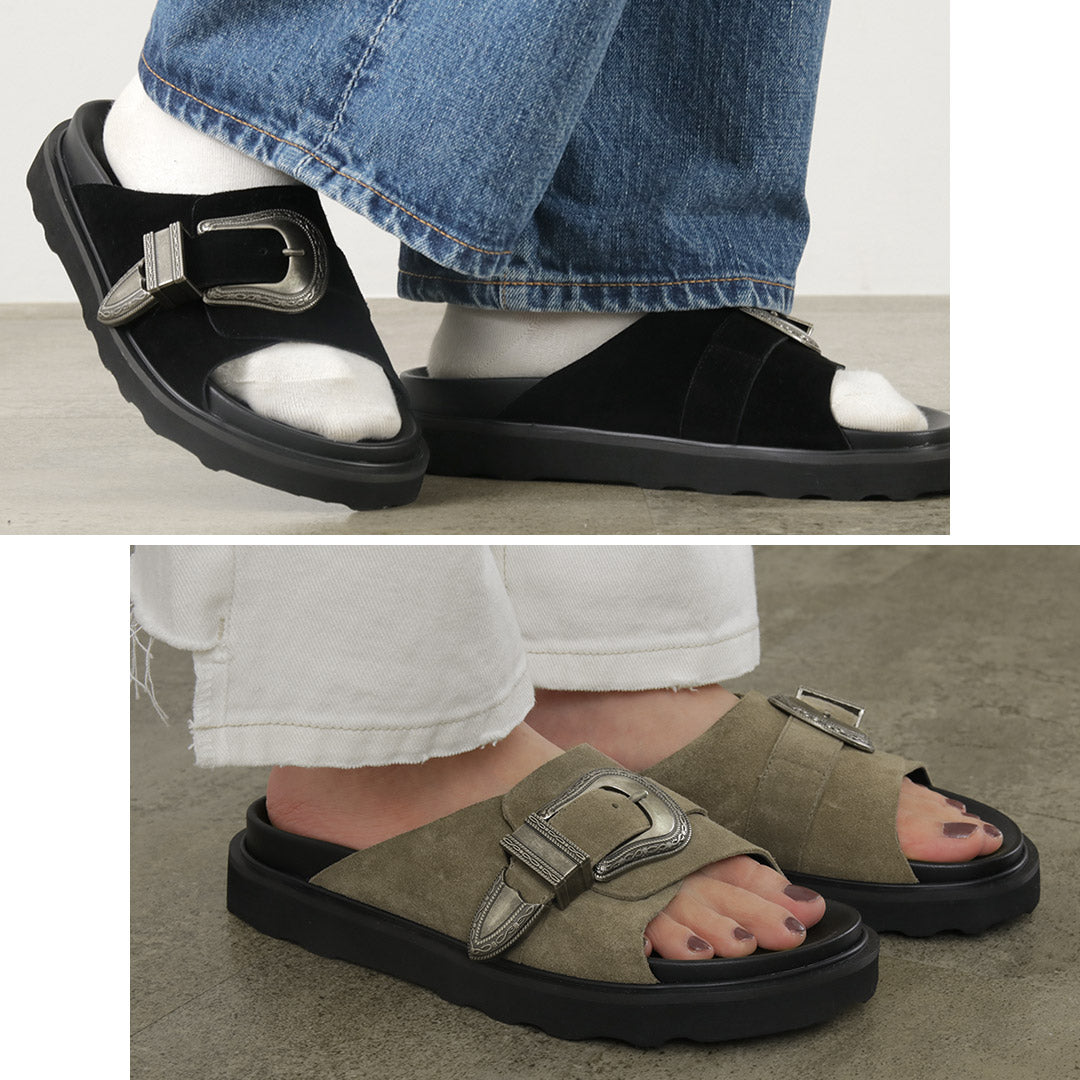 【20%OFF】MOHI(モヒ) バックルスエード サンダル