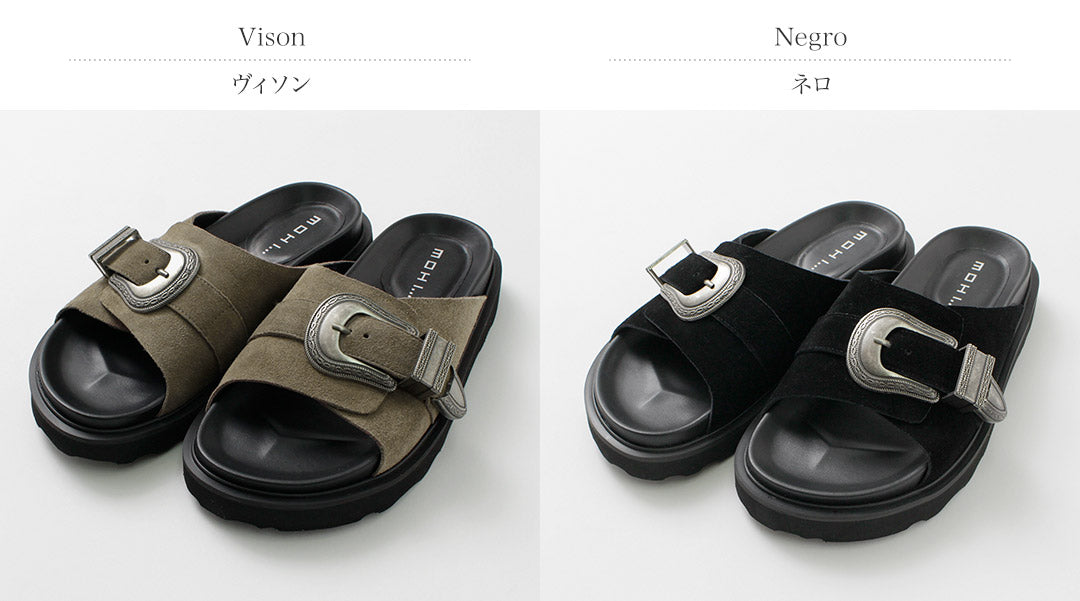 【20%OFF】MOHI(モヒ) バックルスエード サンダル