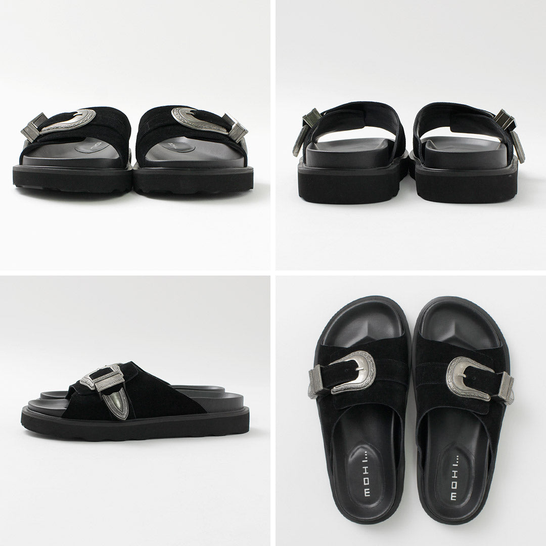 【20%OFF】MOHI(モヒ) バックルスエード サンダル