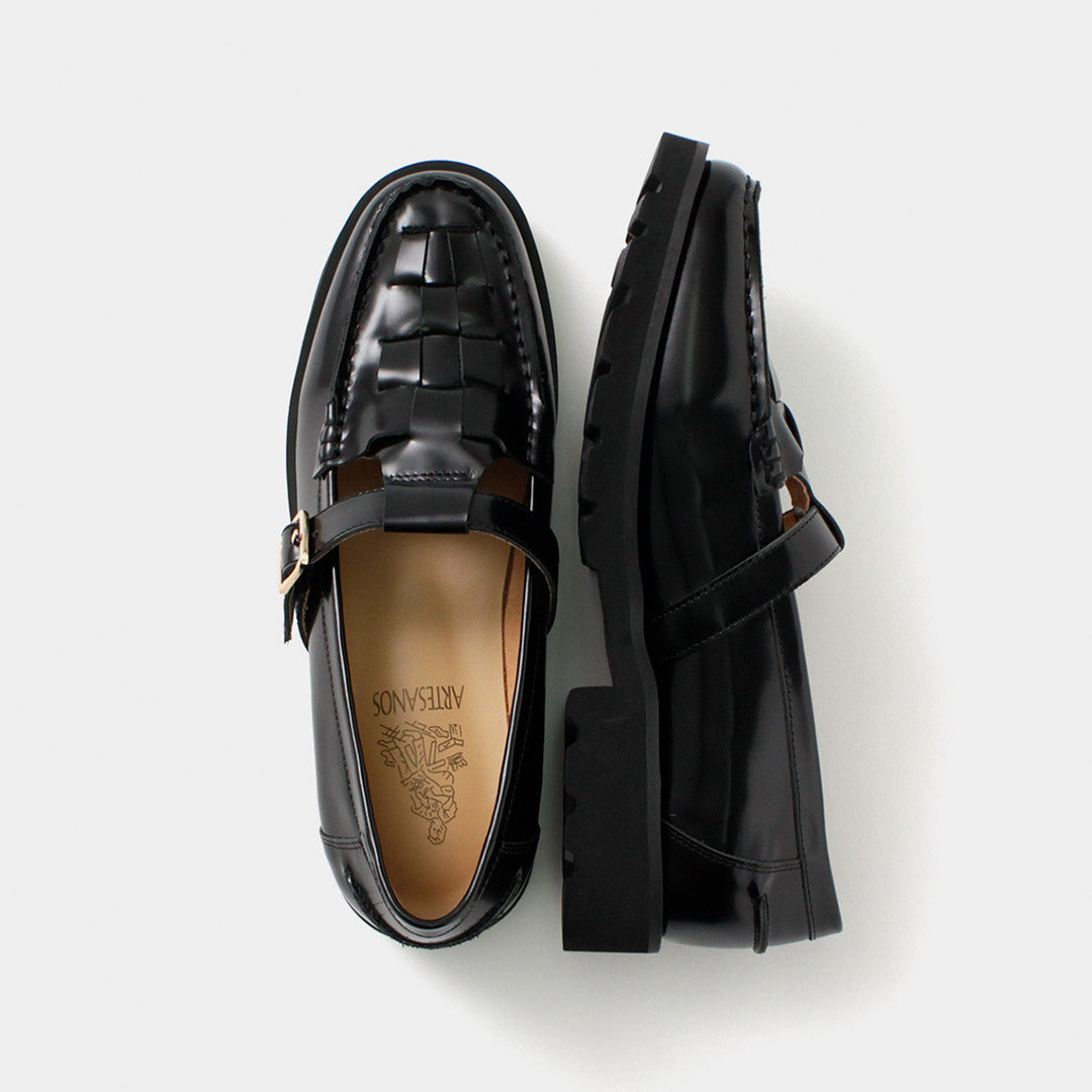 ARTESANOS(アルテサノス) Tストラップ メッシュ ローファー