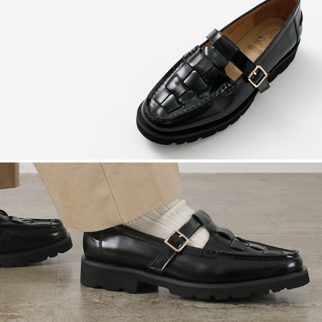 ARTESANOS(アルテサノス) Tストラップ メッシュ ローファー