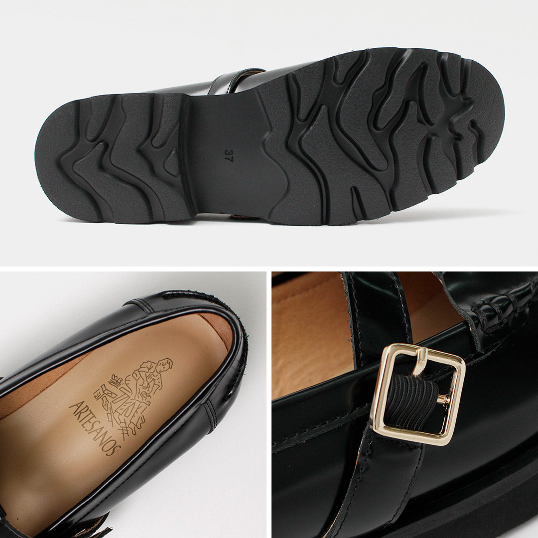 ARTESANOS(アルテサノス) Tストラップ メッシュ ローファー