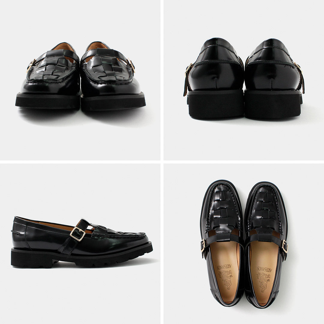 ARTESANOS(アルテサノス) Tストラップ メッシュ ローファー