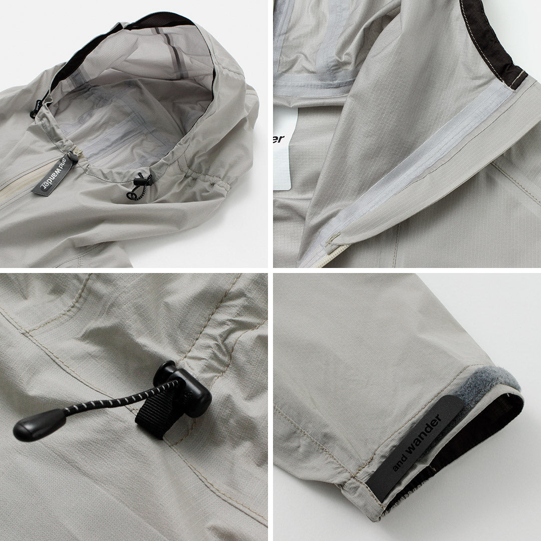 AND WANDER(アンドワンダー) 3レイヤー ウルトラライト レインジャケット