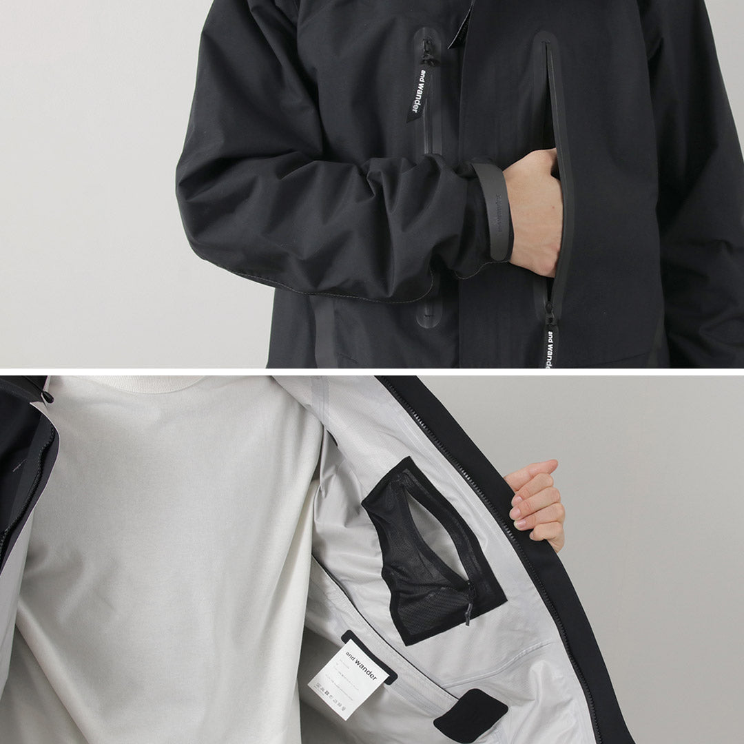 AND WANDER(アンドワンダー) 2.5レイヤー ハイカー レインジャケット