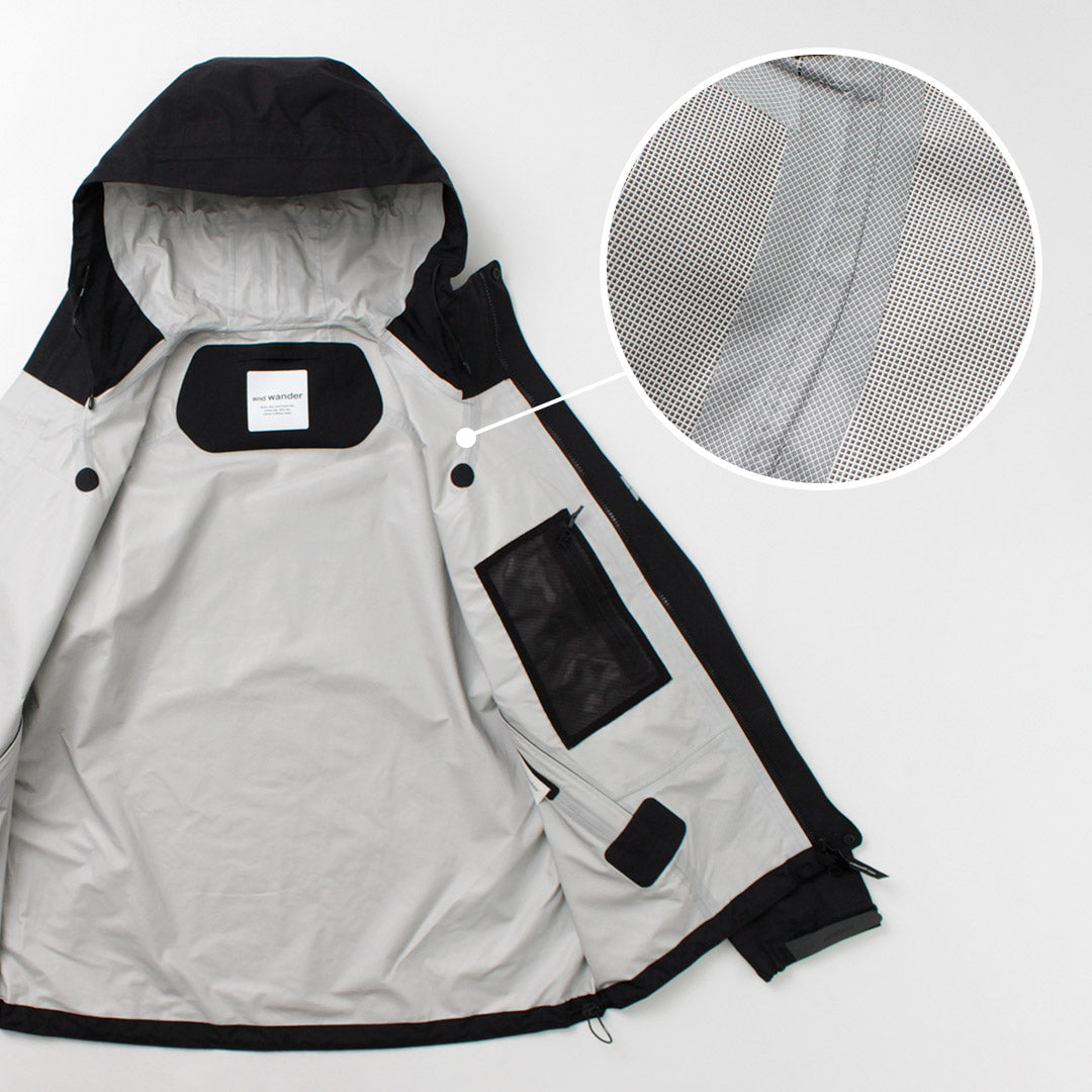 AND WANDER(アンドワンダー) 2.5レイヤー ハイカー レインジャケット