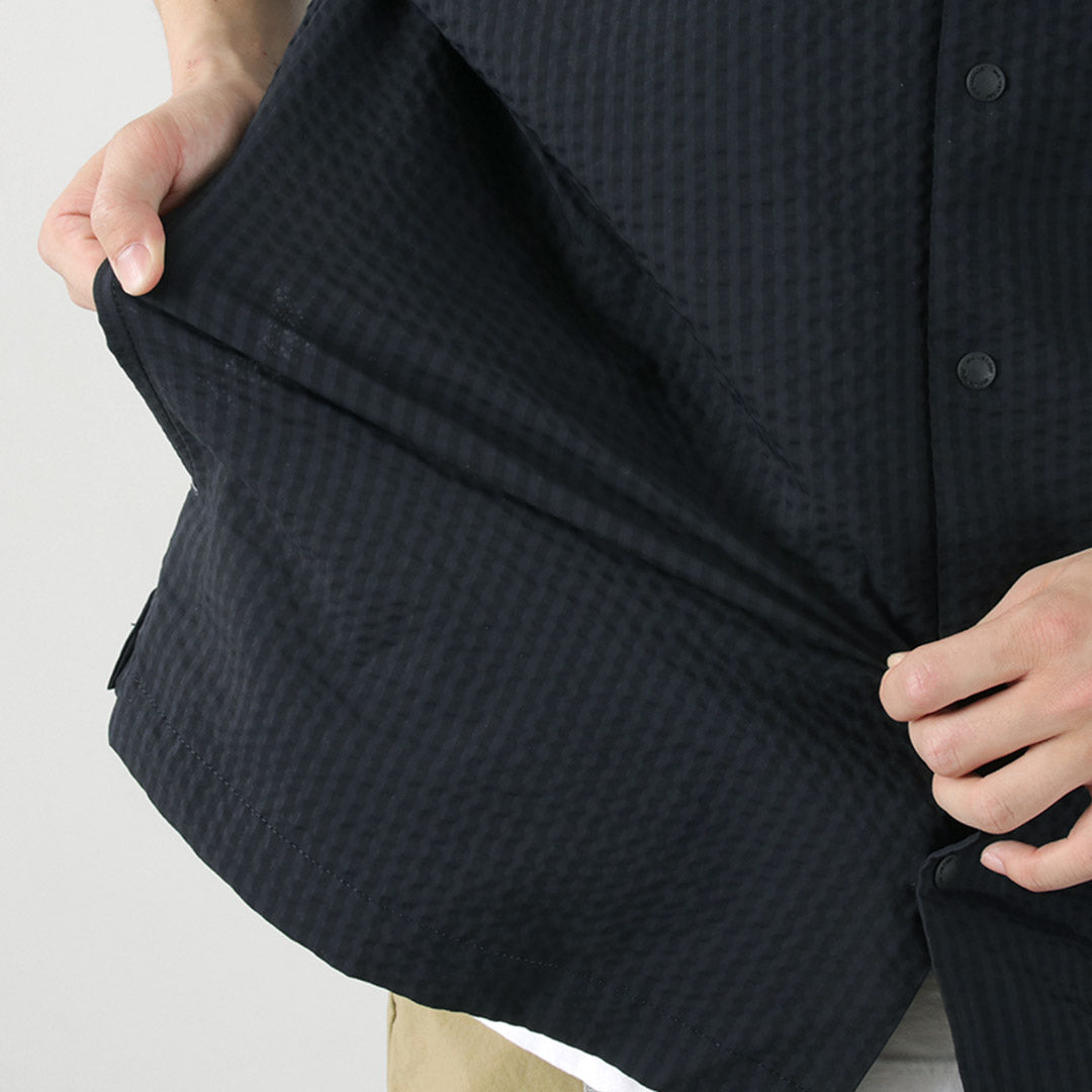 AND WANDER(アンドワンダー) ドライソフト シアサッカー ショートスリーブシャツ