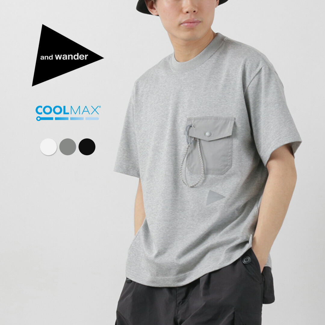 AND WANDER(アンドワンダー) ポケットTシャツ