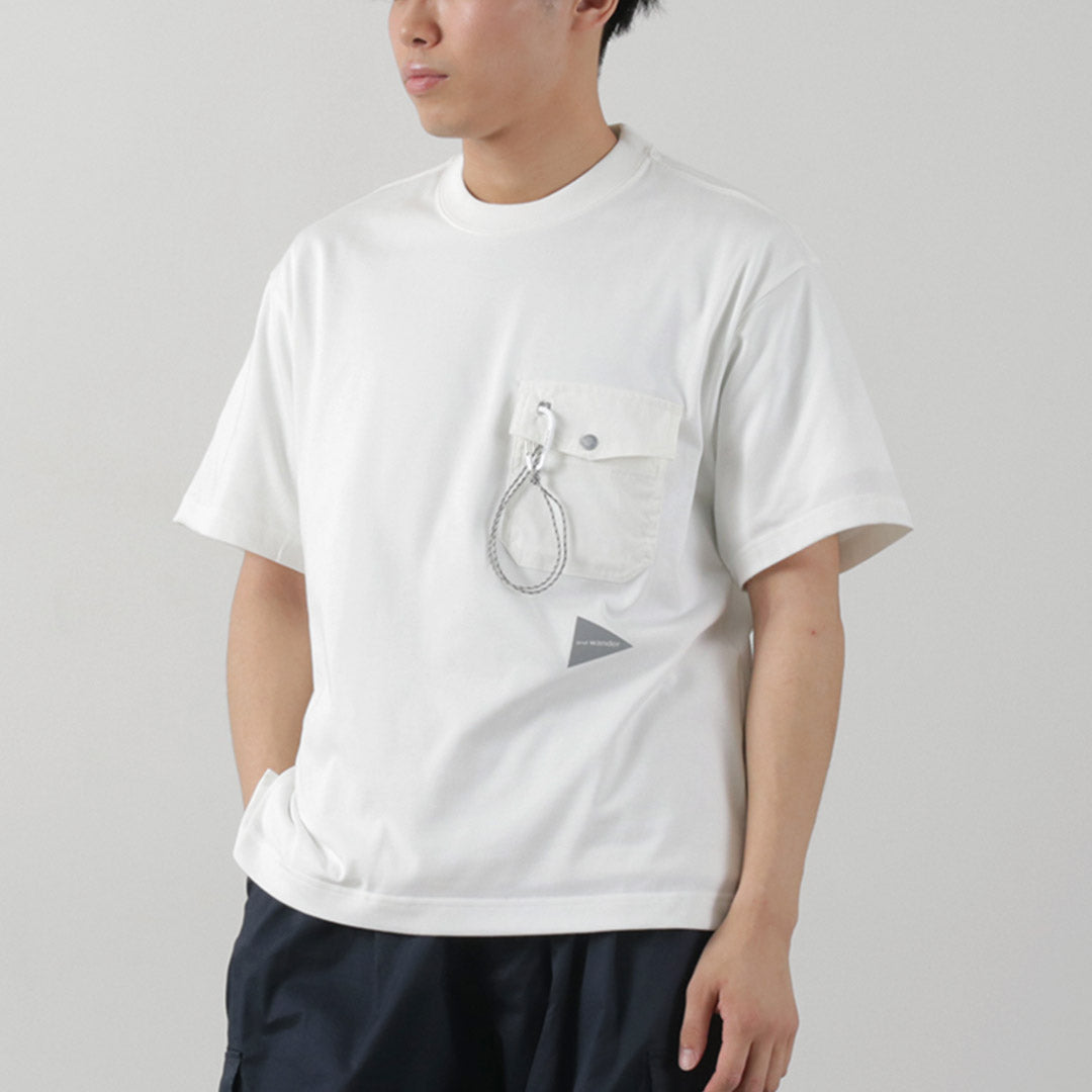 AND WANDER(アンドワンダー) ポケットTシャツ