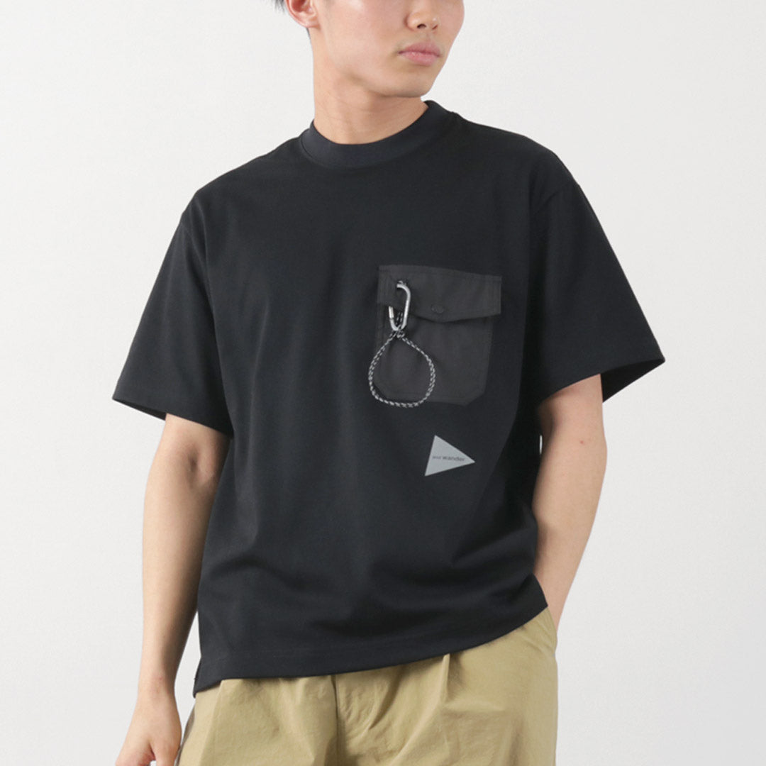 AND WANDER(アンドワンダー) ポケットTシャツ