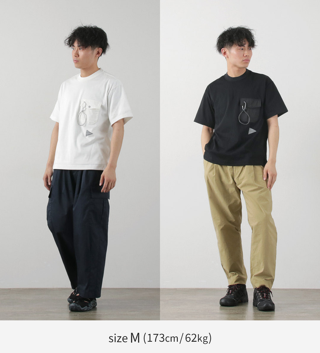 AND WANDER(アンドワンダー) ポケットTシャツ