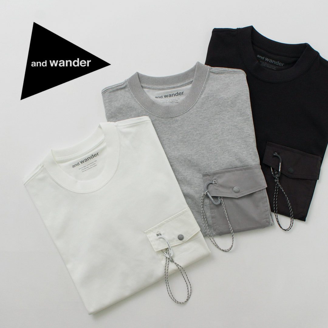 AND WANDER(アンドワンダー) ポケットTシャツ