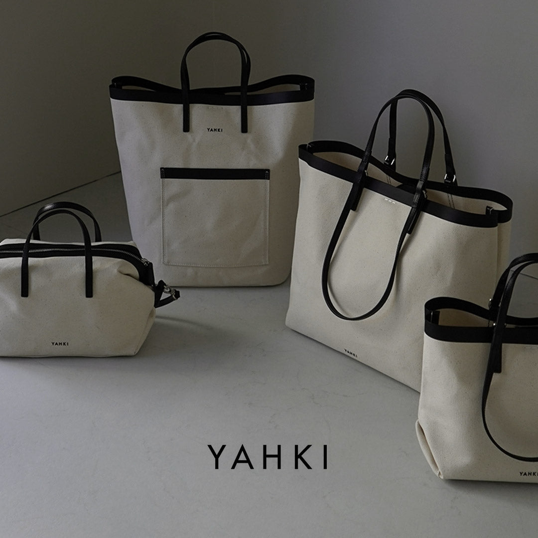 【30%OFF】YAHKI(ヤーキ) レザーパイピング キャンバス ボストンバッグ