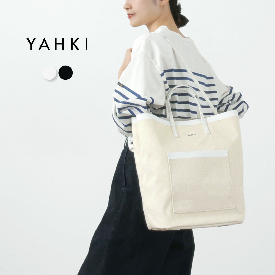 【50%OFF】YAHKI(ヤーキ) レザーパイピング キャンバス トート