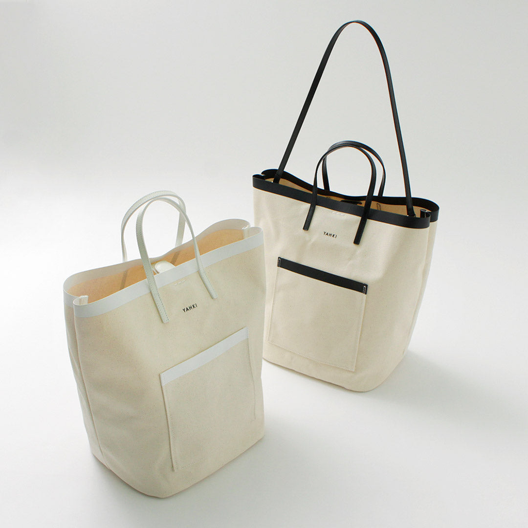 【50%OFF】YAHKI(ヤーキ) レザーパイピング キャンバス トート