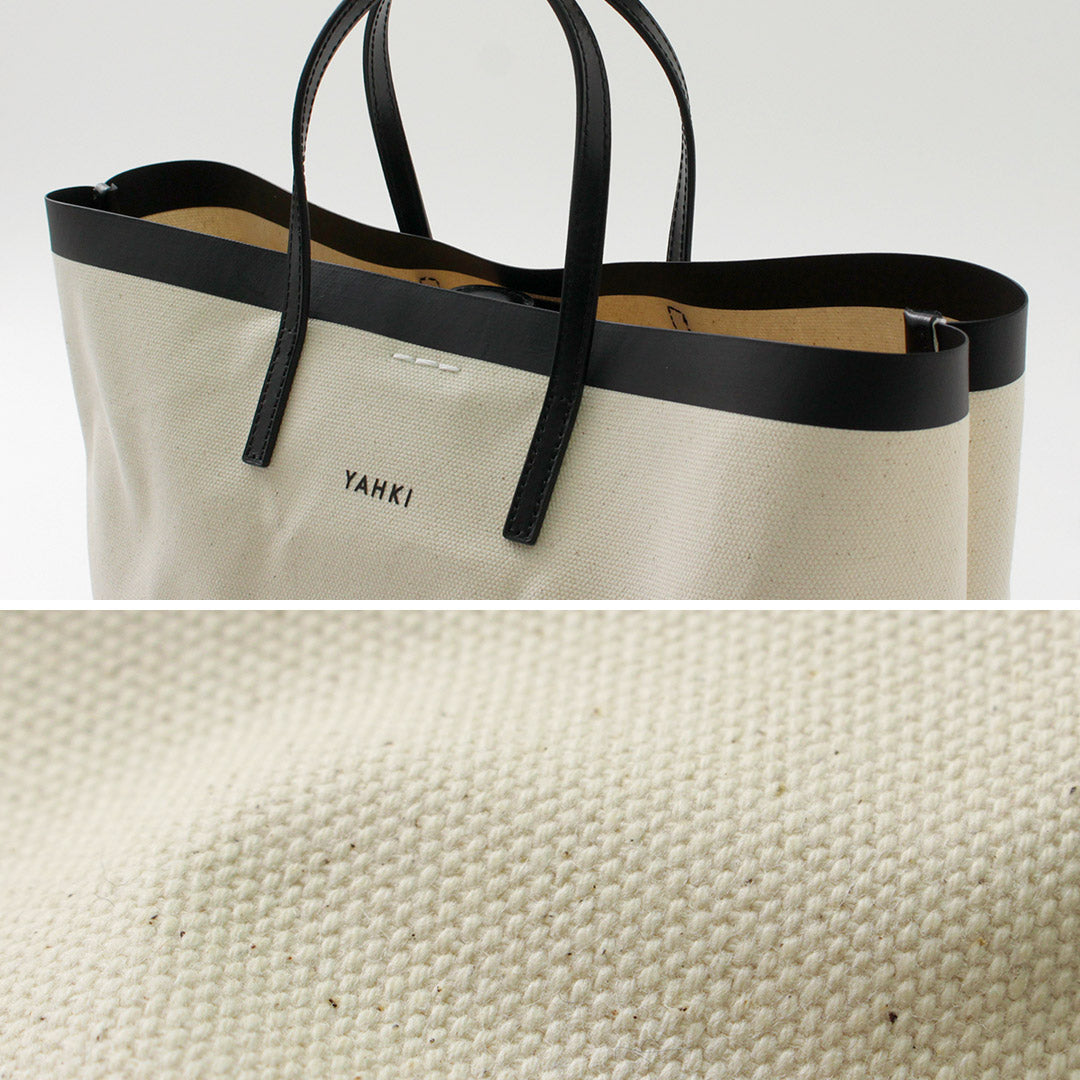 【50%OFF】YAHKI(ヤーキ) レザーパイピング キャンバス トート