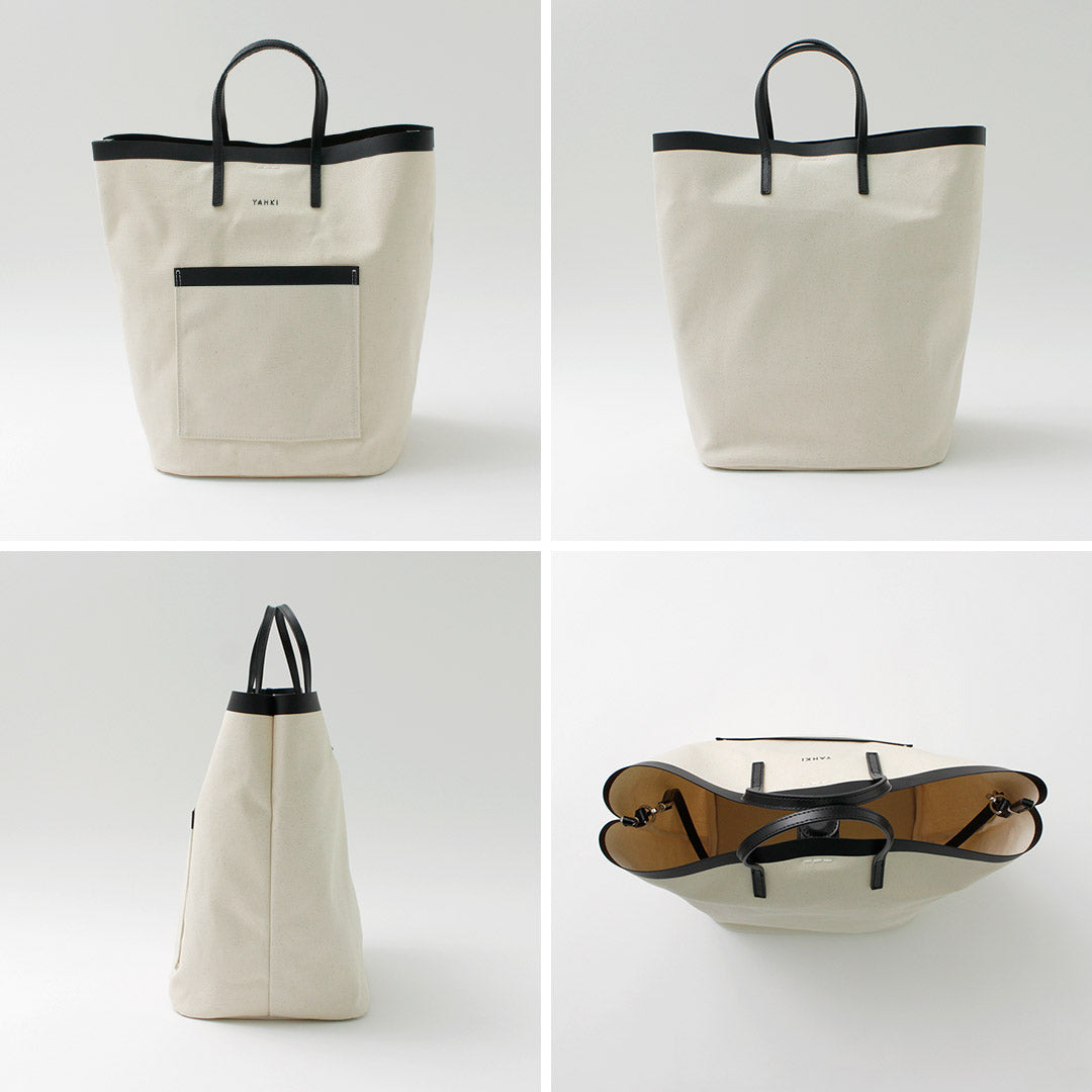 【50%OFF】YAHKI(ヤーキ) レザーパイピング キャンバス トート