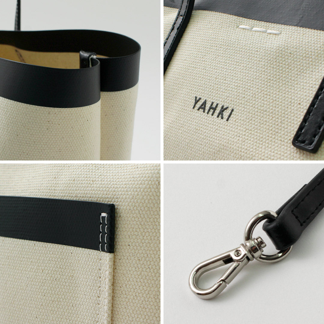 【50%OFF】YAHKI(ヤーキ) レザーパイピング キャンバス トート