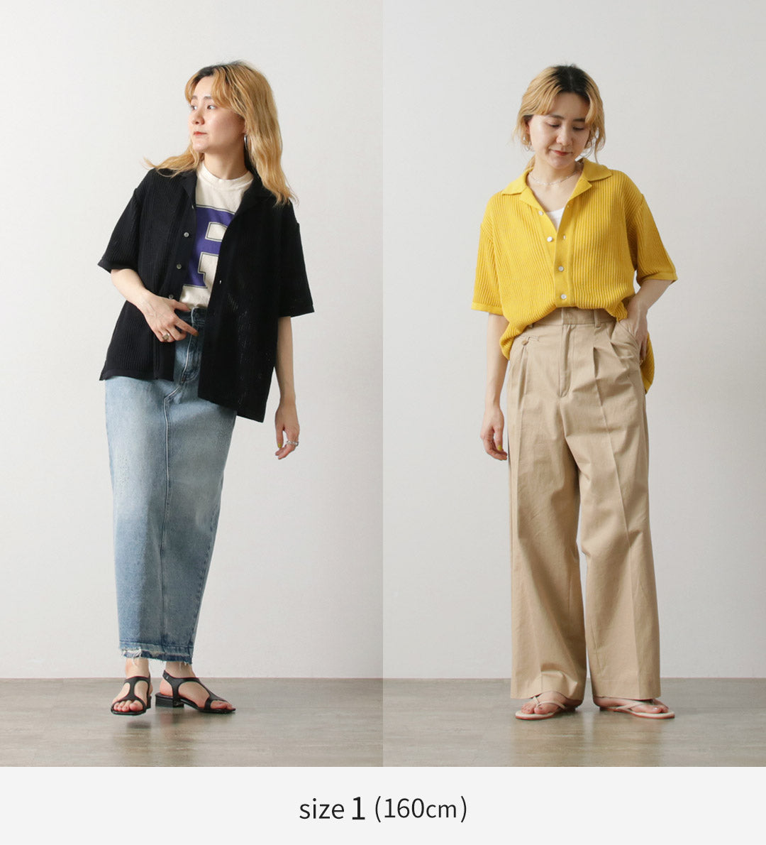 YONETOMI NEW BASIC(ヨネトミニューベーシック) コットン 透かし ニットシャツ