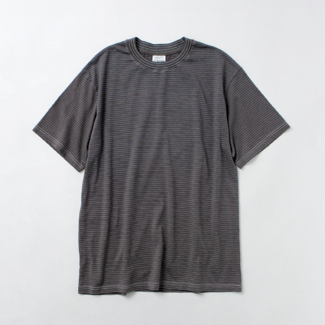 YONETOMI NEW BASIC(ヨネトミニューベーシック) ガーメントダイ ボーダーTシャツ